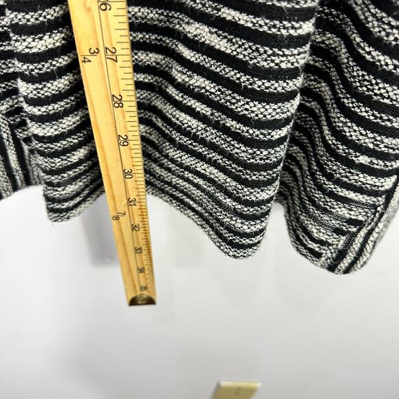 J Jill Tunic Sweater Women XL Black Stripe Knit Long Sleeve Minimalist Cozy Prep - Picture 4 of 7